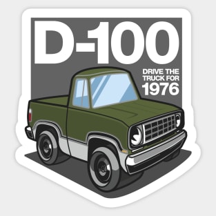 D100 - 1976 White Base (Bright Green Iridescent) Sticker